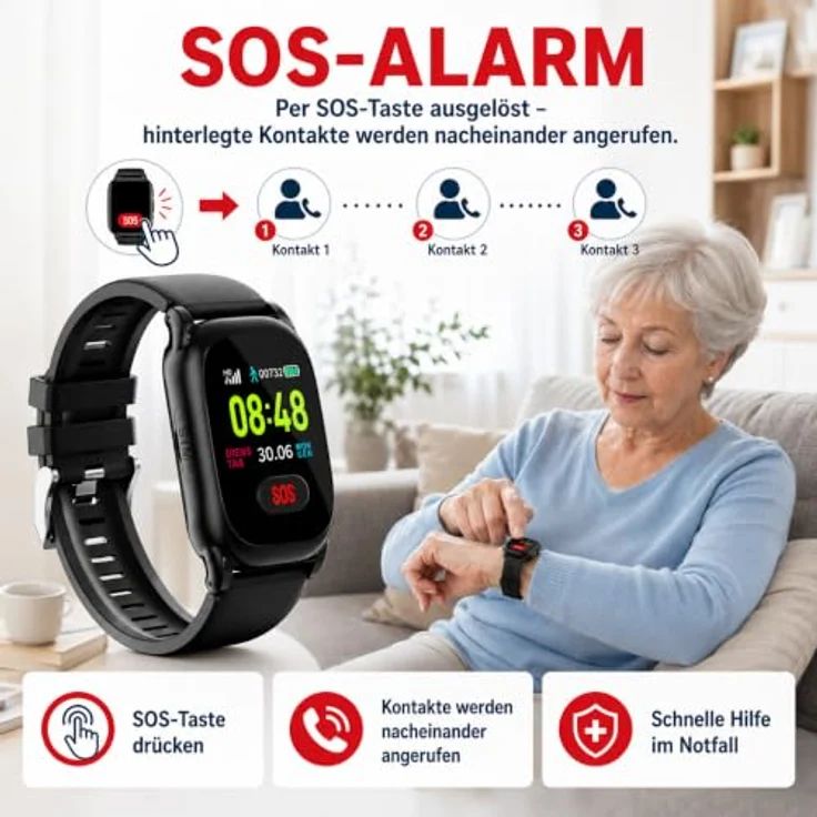 NikuTRAX GPS-Notrufuhr NC88S, 4G mit Sturzerkennung und Vitalwertmessung – Bild 3