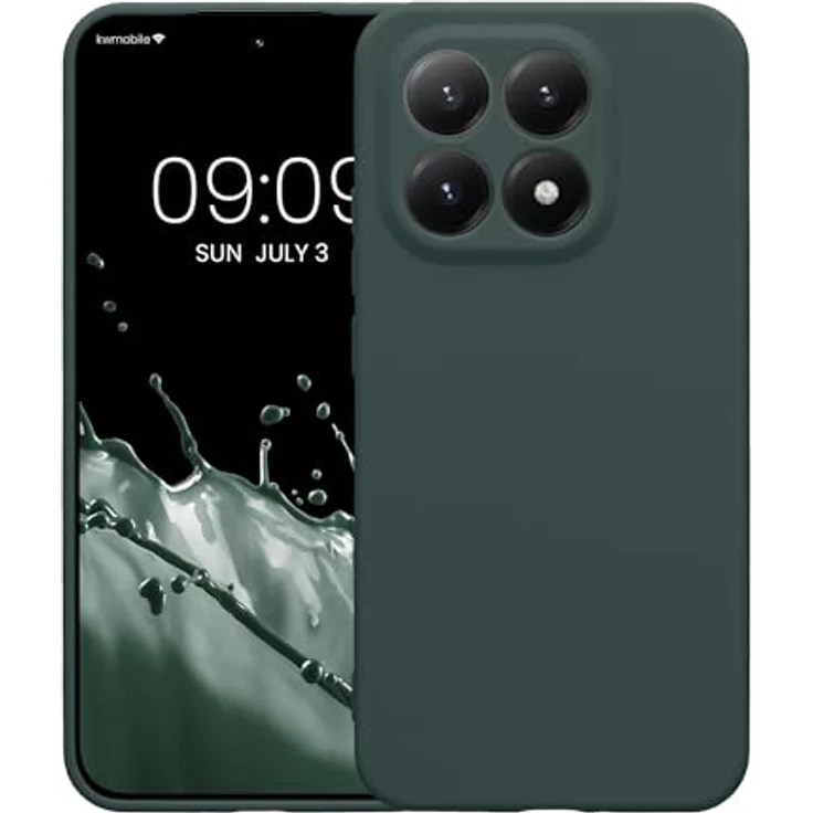 kwmobile Handyhülle für Xiaomi 15T, Silikon Case in Moosgrün, elastisch und rutschfest, präzise Ausschnitte für Kameralinsen – Bild 5