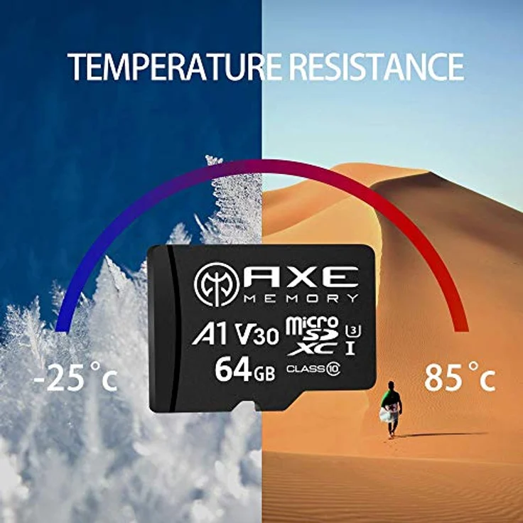 AXE AXP4K64 MicroSDXC Speicherkarte + SD Adapter mit A1 App Performance, V30 UHS-I U3 4K – Bild 4