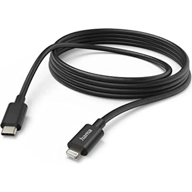 Hama Ladekabel Datenkabel USB-C Lightning 3 m Schwarz für Apple iPhone iPad – Bild 2