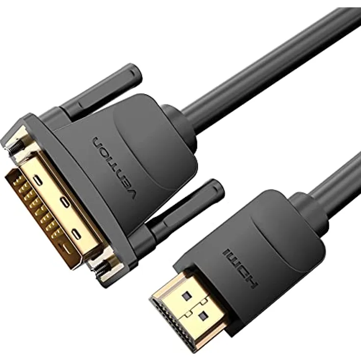 VENTION HDMI auf DVI Kabel, bidirektional DVI D 24+1 auf HDMI, 1080P, High Speed Adapterkabel, unterstützt 3D Full HD, für Raspberry Pi, Roku, Xbox One, Laptop, 5m