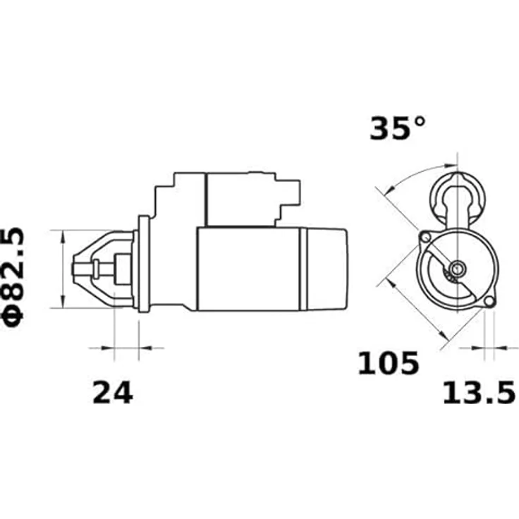 MAHLE ORIGINAL MS 190 Starter Anlasser, 2,7kW, 12V für LKW, 9 Zähne, Uhrzeigersinn – Bild 2