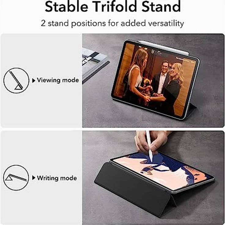 ESR Hülle kompatibel mit iPad Pro 11? 2020, praktischer Magnetverschluss [Unterstützt Apple Pencil Koppeln & Laden] Trifold Standhülle, Smart Case, Auto Schlaf Schwarz - Preisvergleich – Bild 6