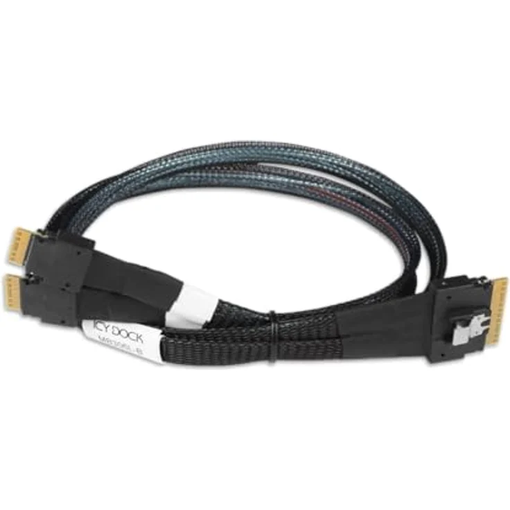 Icy dock SATA-Kabel 50 cm, 8i Slim SAS (SFF-8654) zu 4i Slim SAS (M) – Bild 1