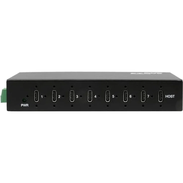Exsys EX-12277HMS 7-Port USB 3.2 Gen 2 Metall HUB, 7x USB-C Anschlüsse, 15KV ESD Schutz, Wand- und Rackmontage – Bild 2