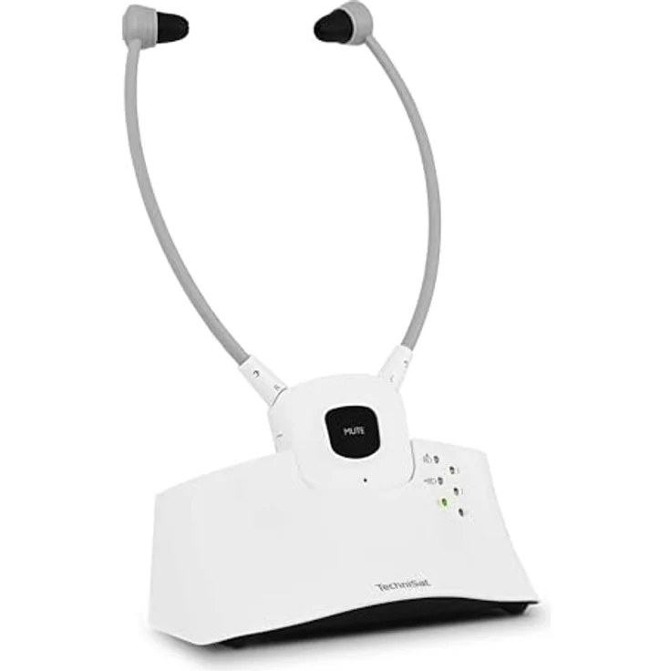 TechniSat STEREOMAN ISI 3 - kabelloser Stereo-Funkkopfhörer für Fernseher und Musikanlagen mit Dockingstation, weiß – Bild 1