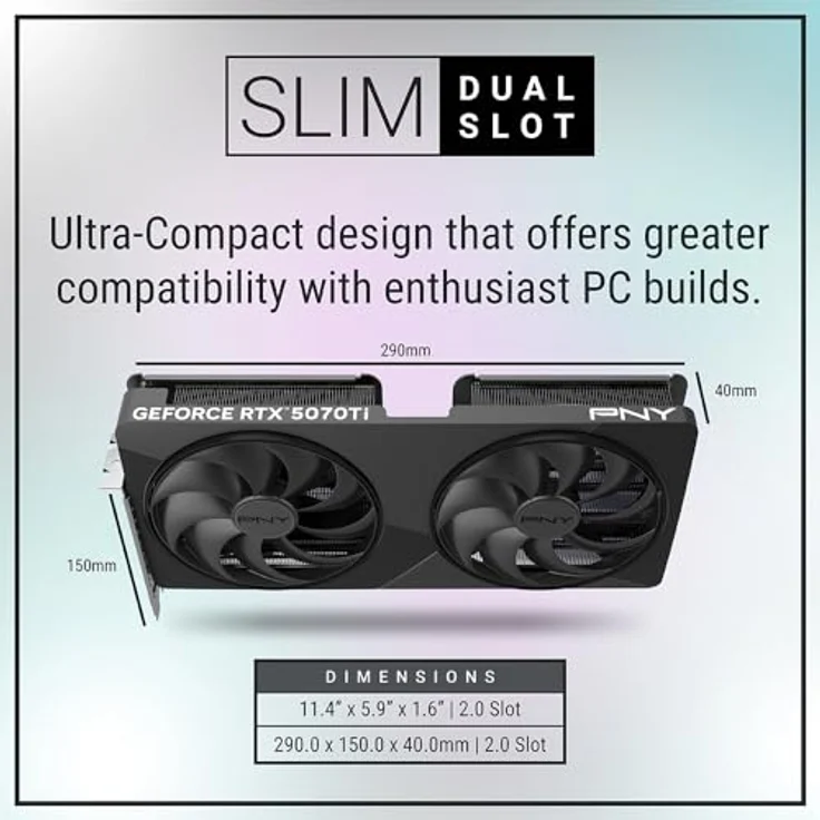 PNY GeForce RTX 5070 Ti Slim OC, Next-Gen-Grafikkarte mit 16.384 MB, 3x DisplayPort, 1x HDMI 2.1 – Bild 3