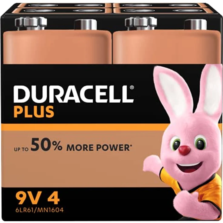 Duracell Plus 9V Block Alkaline Batterien 6LR61, 4er Pack – Bild 2