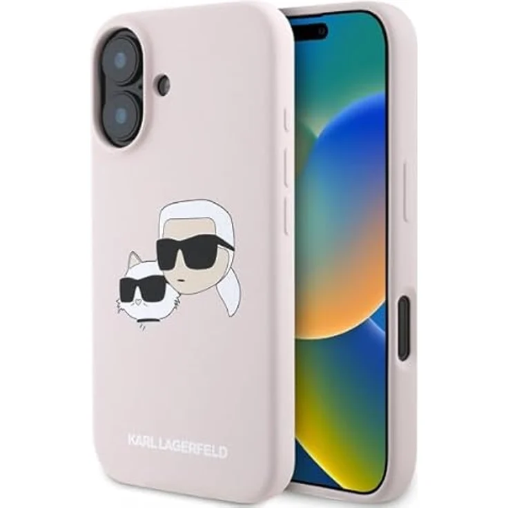 CG MOBILE Karl Lagerfeld Hülle kompatibel mit iPhone 16 Back-Cover hul -Hülle kompatibel mit Magsafe SIL Double - Rosa – Bild 1