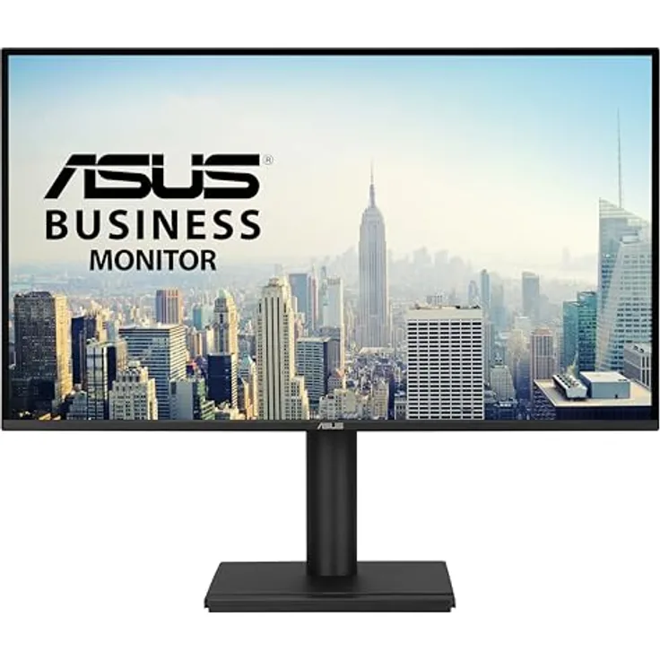 ASUS VA27AQSE, 27 Zoll QHD IPS Business Monitor mit 1ms Reaktionszeit, 75Hz, rahmenlos, HDMI, DisplayPort, VGA, Lautsprecher, Low Blue Light, Flicker Free, ergonomisches Design, Schwarz