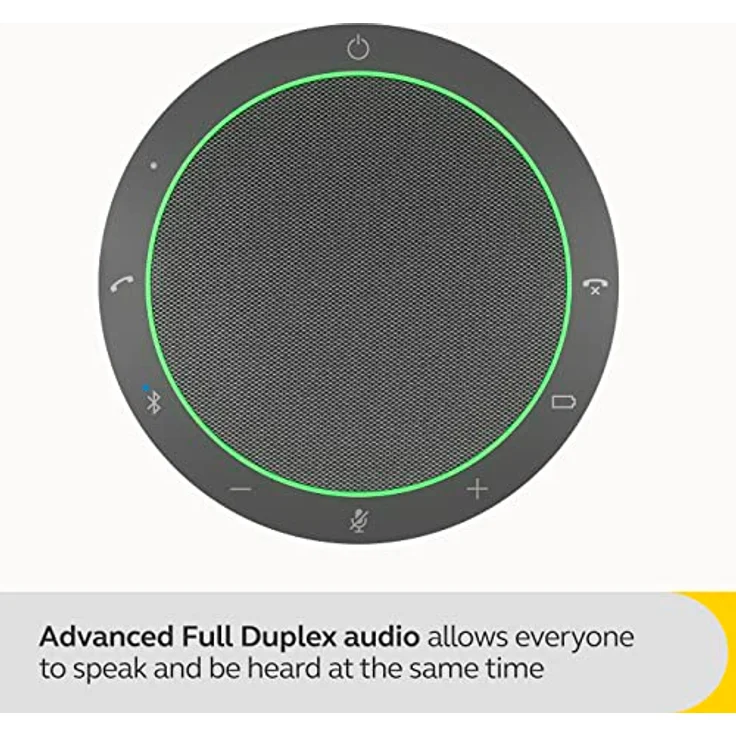 Jabra Speak2 55 Bluetooth-Freisprechlösung, 4 Mikrofone mit Geräuschunterdrückung, 50 mm Breitband-Lautsprecher, Breitband-Audio, kompakt, tragbar - Zoom und Google Meet zertifiziert, Dunkelgrau – Bild 3