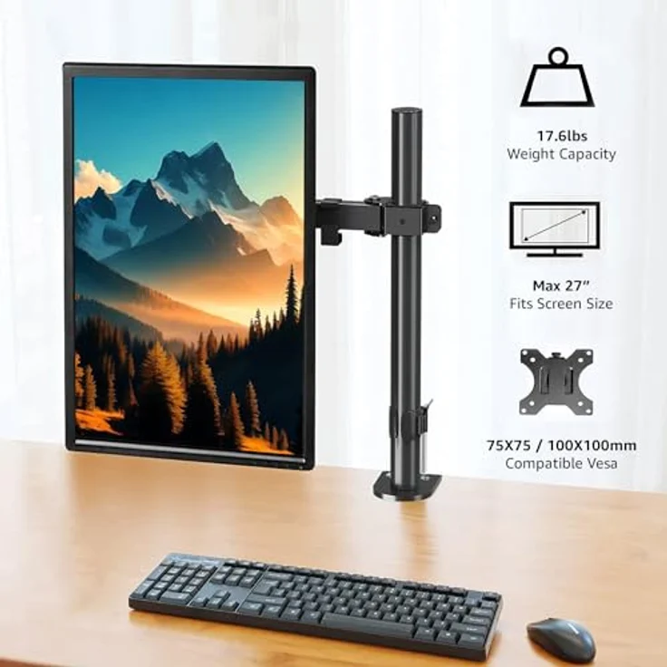 AmazonBasics - Einzel-Monitorständer, höhenverstellbar, Stahl – Bild 3