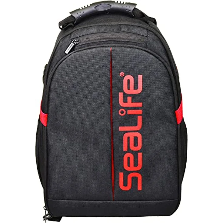Sealife Photo Pro Rucksack (SL940), Kameratasche aus strapazierfähigem ballistischem Nylon mit gepolstertem Kamerafach und Zubehörfächern, schwarz – Bild 2