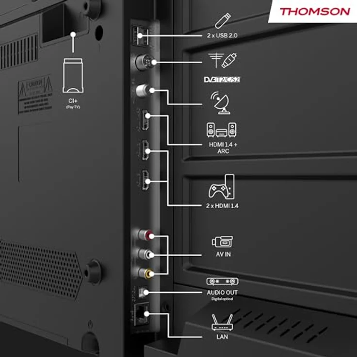 Thomson 32FG2S14, 32 Zoll (81 cm) LED Full HD Google Smart TV mit Wi-Fi, Dolby Vision IQ, Dolby Atmos, HDR10, Bluetooth 5.1, Triple-Tuner und HDMI – Bild 4
