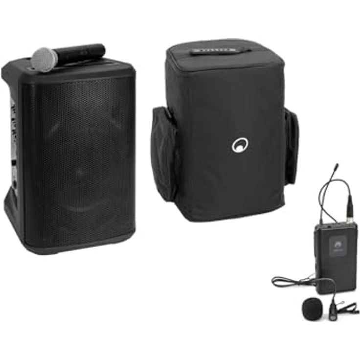 Omnitronic Set PORTY-8A, Drahtlos-PA-System mit Taschensender und Lavaliermikrofon, inkl. Soft-Bag (Passiv) – Bild 4