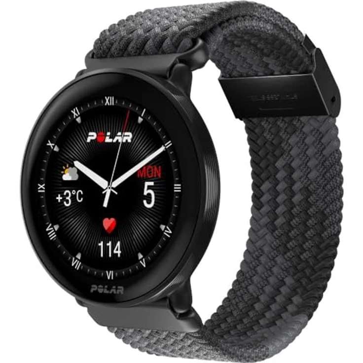 Polar Ignite 3 – Fitness- & Wellness-Smartwatch mit GPS & geflochtenes Armband, Schlafanalyse, AMOLED-Display, 24/7-Activity Tracker, HF, personalisierten Trainingseinheiten, Echtzeit-Sprachführung in blau – Bild 1