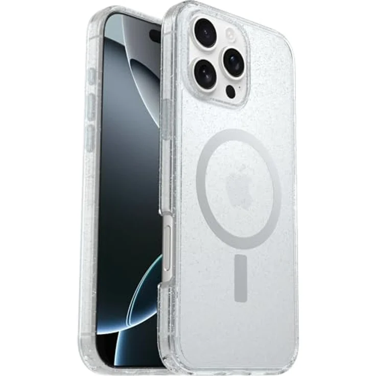 OtterBox Symmetry Series Clear MagSafe transparente Hülle für iPhone 16 Pro Max, stoßfest, sturzsicher, 3X getestet nach Militärstandard, Stardust – Bild 1