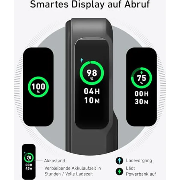 Anker MagGo Powerbank, Qi2-zertifiziertes 15W ultraschnelles MagSafe-kompatibles mobiles Ladegerät, 10.000mAh Akku mit smartem Display & klappbarem Ständer, für iPhone 15/14/13/12, Inkl. USB-C Kabel – Bild 3