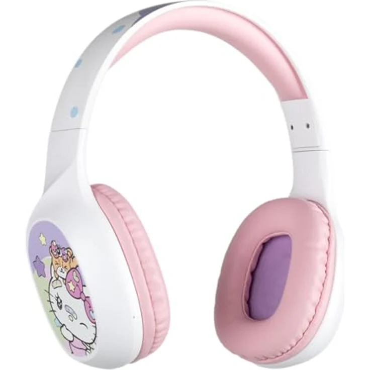 Konix Hello Kitty Kopfhörer, Verkabelt & Kabellos, Bluetooth 5.3, Anrufe/Musik, Weiß/Pink – Bild 1