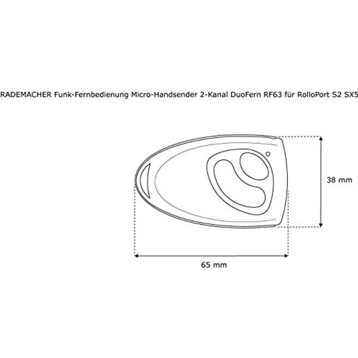 Rademacher Micro-Handsender 2-Kanal für RolloPort Garagentorantrieb, Garagentor Fernbedienung für Schlüsselbund, RP-MHS-RF63, Schwarz – Bild 5