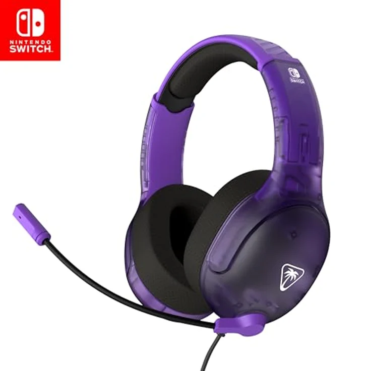Turtle Beach Airlite Fit Ghost Lila, Wired Gaming Headset mit 40-mm-Lautsprechern, Flip-to-Mute Mic und Over-Ear Komfort, lizenziert für Nintendo Switch – Bild 1