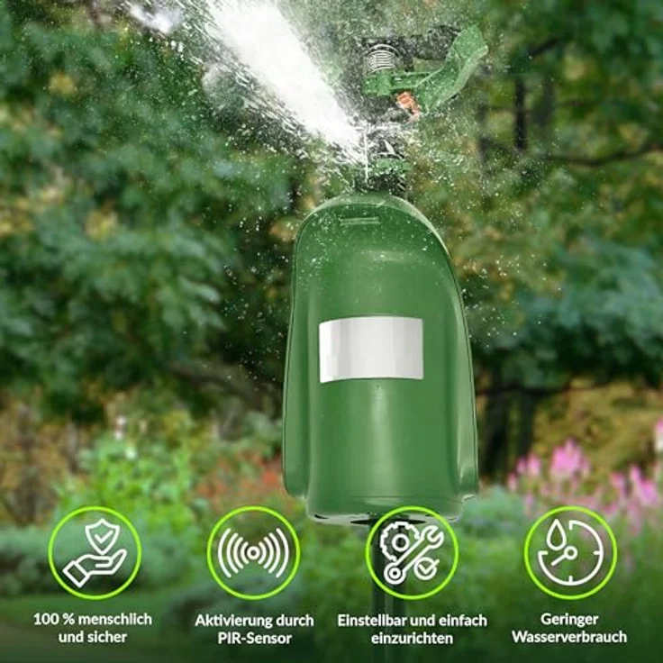 ISOTRONIC Wasserstrahl Tiervertreiber Solar I Bewegungsmelder I Reichweite 10 m I Reiherschreck, Wildtierabwehr, Katzenschreck – Bild 3