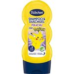 Bübchen Shampoo & Duschgel für Kinder, Pokémon Pikachu Edition, 230 ml, pH-hautneutral, vegan, ohne Mikroplastik und Silikone