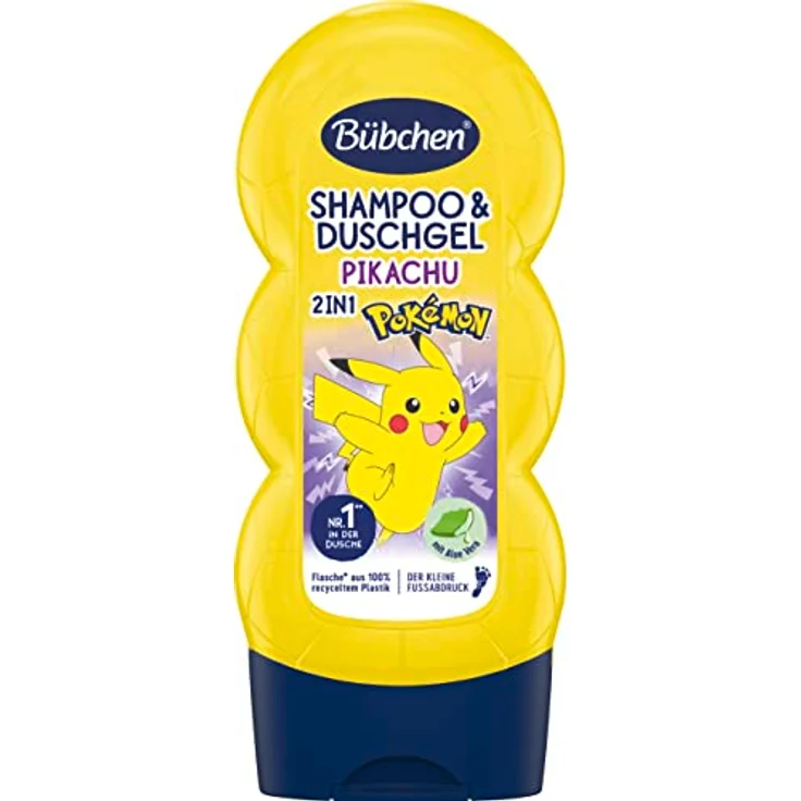 Bübchen Shampoo & Duschgel für Kinder, Pokémon Pikachu Edition, 230 ml, pH-hautneutral, vegan, ohne Mikroplastik und Silikone – Bild 1