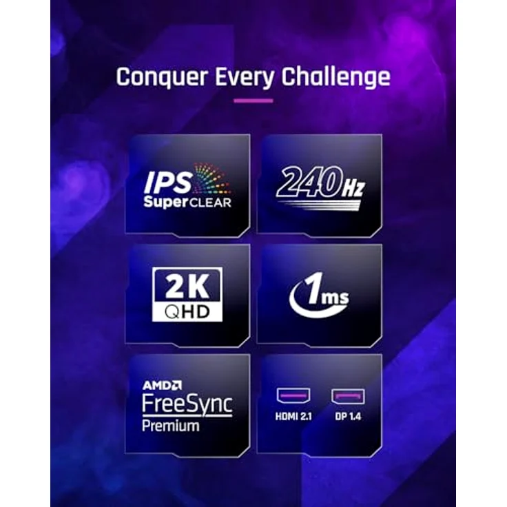 ViewSonic VX2758A-2K-PRO-3 27" QHD IPS Gaming Monitor, 240Hz, 1ms MPRT, 2x HDMI, DisplayPort, HDR10, Frameless – Bild 2