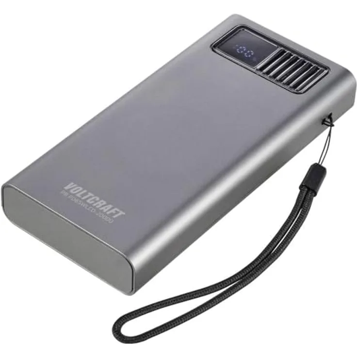 VOLTCRAFT PB PD65WLCD-20000 Powerbank 20000 mAh Fast Charge, Power Delivery 2.0 LiPo Grau (metallic)