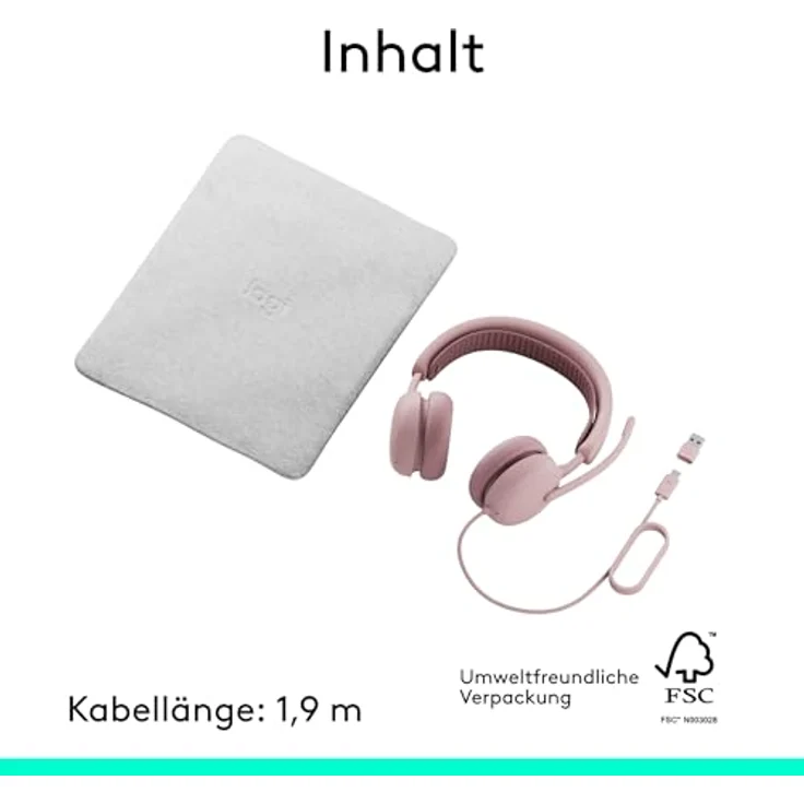 LOGITECH Zone Wired 2 for Business Rosé, Kabelgebundenes USB-Headset mit adaptiver Hybrid-ANC, kompatibel mit Windows und MacOS – Bild 11