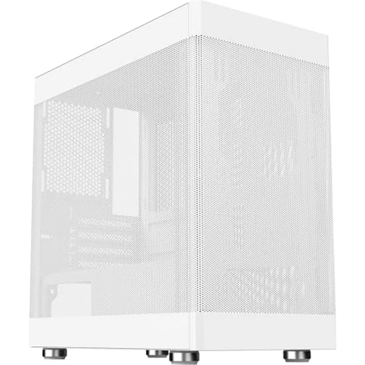 iTek PROMESH 35 Mini Tower PC-Gehäuse, Weiß, micro ATX & Mini-ITX, optimierter Airflow, USB 3.0 & Typ-C-Anschlüsse, Unterstützung für 240 mm Radiatoren