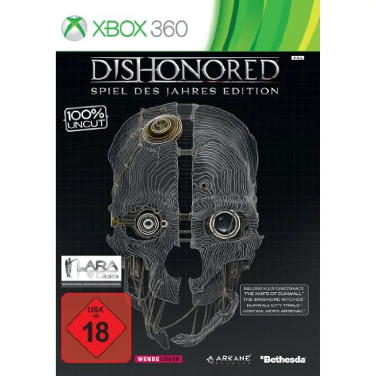 Bethesda Dishonored - Spiel des Jahres Edition für Xbox 360-Games, mit Add-Ons und Bonusinhalten