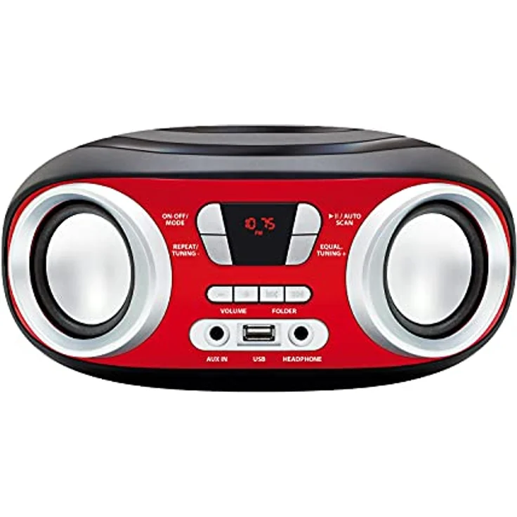 Manta MM9210 BT Chilli, FM Radio mit Bluetooth und USB, Rot/Schwarz – Bild 1