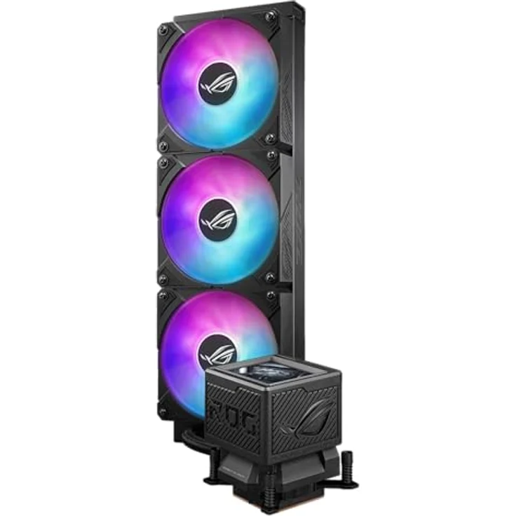 ASUS ROG Ryujin III 360 ARGB Extreme All-in-One-Flüssig-CPU-Kühler (3,5 Zoll LCD Bildschirm, Aseteks Emma Gen8 V2-Pumpe, verdickte magnetische ROG ARGB-Lüfter, Geräuschoptimierung, schwarz) – Bild 5