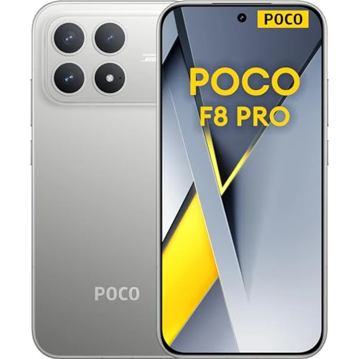 Xiaomi Poco F8 Pro 5G Dual Sim 12GB RAM 256GB - Titanium Silver (256 GB, Titanium Silver, Dual SIM, 5G), Smartphone, Silber – Bild 1
