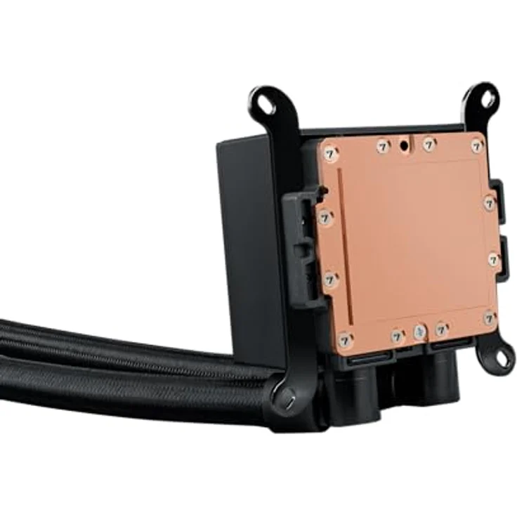 ASUS ProArt LC 240, All-in-One Flüssig-CPU-Wasserkühlung mit beleuchteter Systemstatusanzeige, 2x 120-mm Alphacool Apex Stealth Metal Power-Lüfter, 3000 U/min, Schwarz – Bild 5