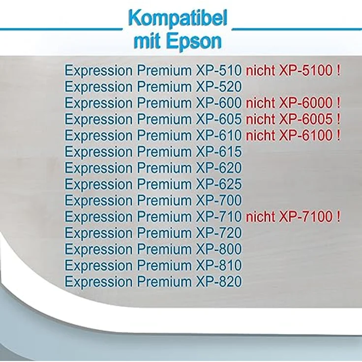Druckerparadies 10er Multipack für Epson 26XL Tintenpatronen Set - hohe Kapazität, 5 Farben, kompatibel mit XP510 XP520 XP600 XP605 XP610 XP615 XP620 XP625 XP700 XP710 XP720 – Bild 3