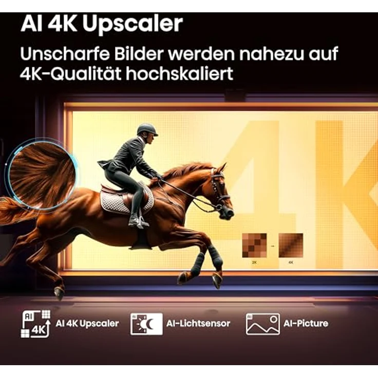 Hisense 58E7Q, 58 Zoll QLED&DLED Smart TV mit Dolby Vision Atmos, HDR10, Game Mode Plus, AI 4K Upscaler und Sprachsteuerung [2025] – Bild 5