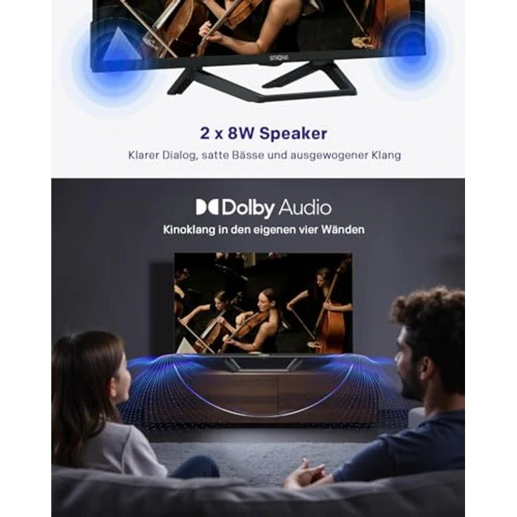 Strong SRT32HG4723C 32'' HD TV, DVB-S2/C/T2, 12V, HD-Auflösung 1366x768, 2 HDMI, 1 USB-Anschluss, Schwarz – Bild 4