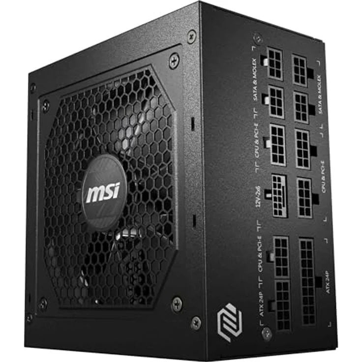 MSI MAG A750GL PCIE5 II, 750 W PC-Netzteil, 80 PLUS Gold, vollmodular, aktive Kühlung, Schwarz – Bild 4