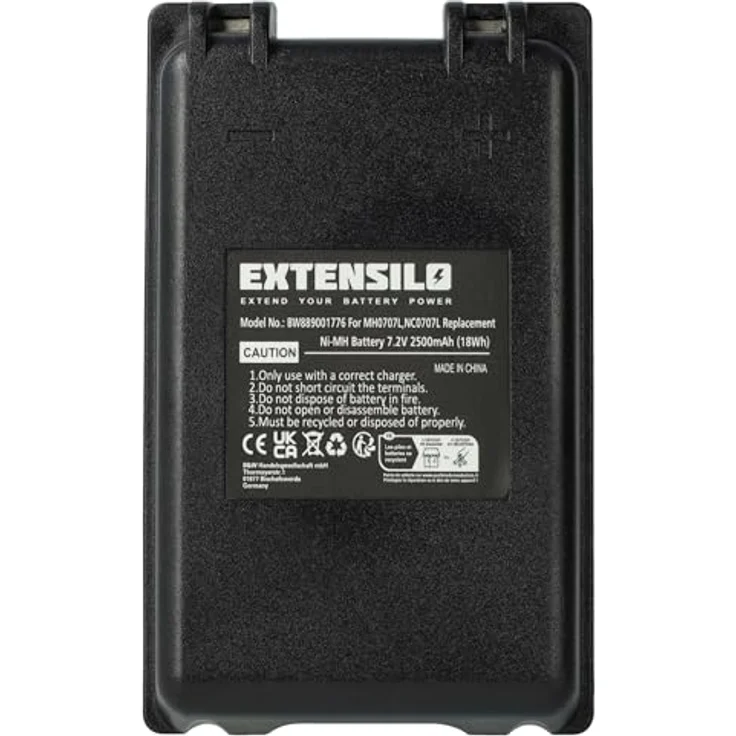 EXTENSILO Akku Ersatz für Autec MH0707L, 2500 mAh NiMH Akku mit 7,2 Volt für Industrie-Funkfernsteuerung – Bild 3