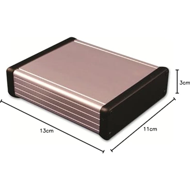 Hammond 1455L1202 Profil-Gehäuse, Aluminium-Strangprofil in klar, IP54, 120x103x30,5 mm, EMV-Dämpfung – Bild 2