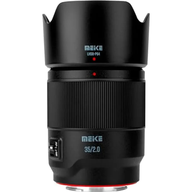 Meike 35mm F2.0 AF STM Vollformat Objektiv für Sony E-Mount, kompaktes Tele-Objektiv mit leisem Autofokus und 9 Lamellen Bokeh