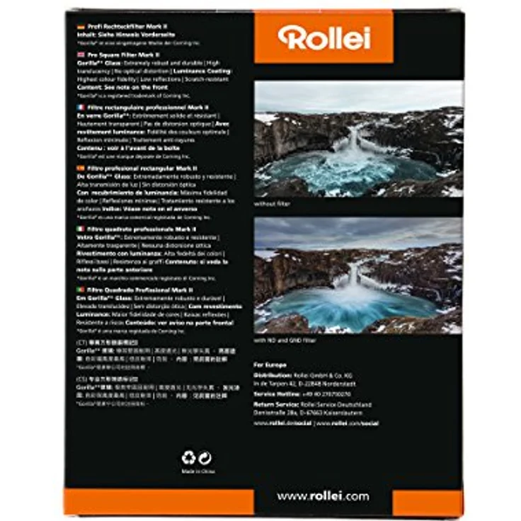 Rollei Profi Rechteckfilter Mark II - Graufilter (100x105 mm) aus Gorilla Glas - ND64 Stopper (6 Stopps/1,8) 100 mm-System – Bild 7