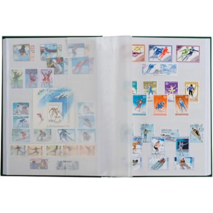 Leuchtturm, Fotoalbum, Briefmarken Einsteckbuch BASIC, Einband unwattiert in Rot, DIN A4 – Bild 2