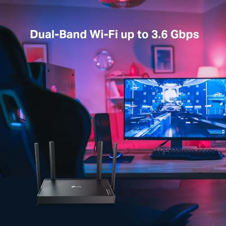 TP-Link Archer BE220 BE3600, Dual-Band Wi-Fi 7 Router mit 1000 Mbit/s, schwarz – Bild 5
