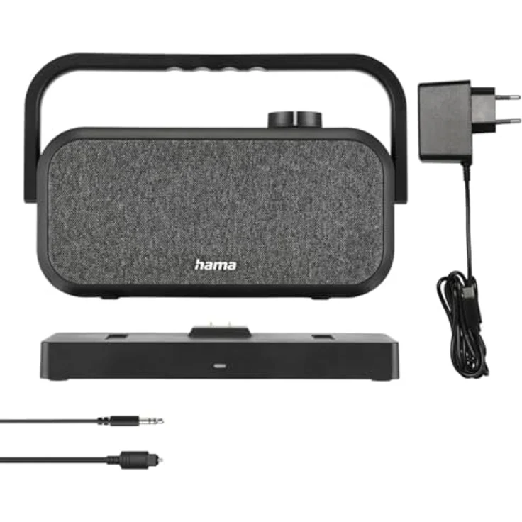 Hama 221849 Senioren TV Bluetooth Lautsprecher, tragbarer Stereo-Lautsprecher mit 2,4-GHz-Station, Schwarz/Grau, versandkostenfrei – Bild 6