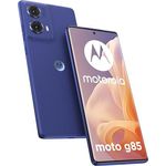 Motorola Moto G85 5G (12/256 GB, Display 6,67 Zoll POLED FHD+ HiD 120 Hz, Snapdragon 6s Gen 3, Dual-Kamera 50 + 8 MP, Akku 5000 mAh, Dual SIM, Android 14), Surf the Web, in veganem Premium-Material Saphirgrün