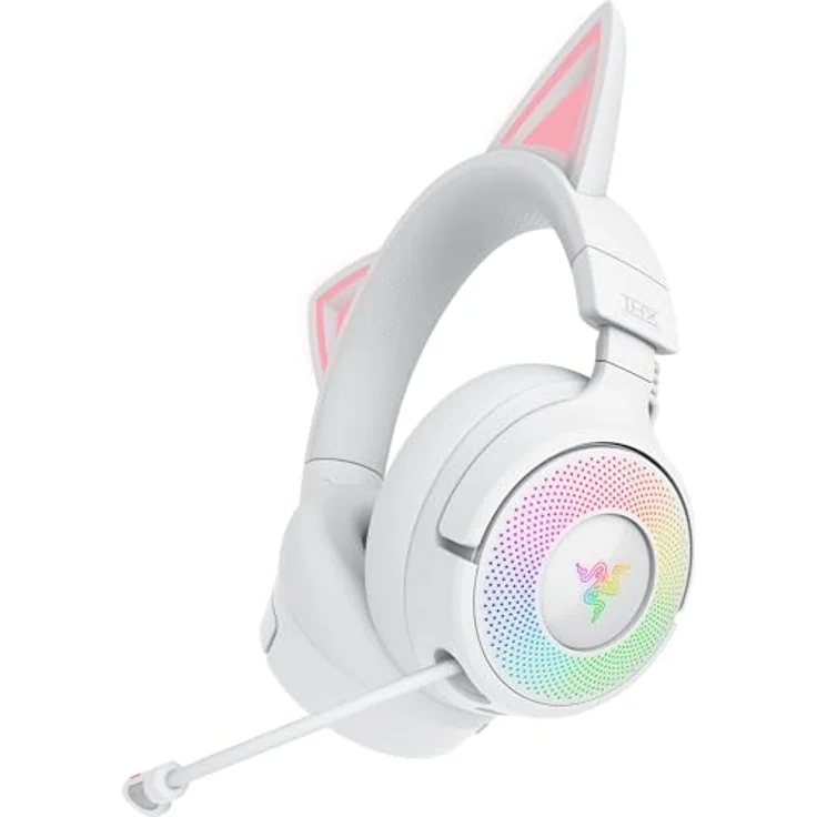 Razer Kraken Kitty V3 Pro, kabelloses Gaming-Headset mit reaktiven Katzenohren, THX Spatial Audio, Triforce 40mm Treiber, Hyperspeed Wireless & Bluetooth, Weiß – Bild 1